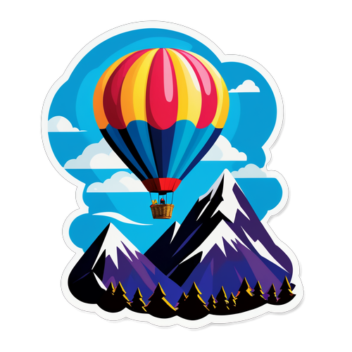 Adventurous Hot Air Balloon Sticker