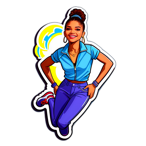 Adesivo de Zendaya em Poses Dinâmicas