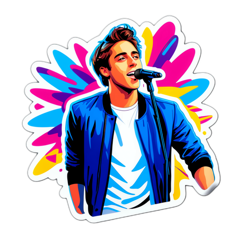 En livlig konsertbild med Benjamin Ingrosso