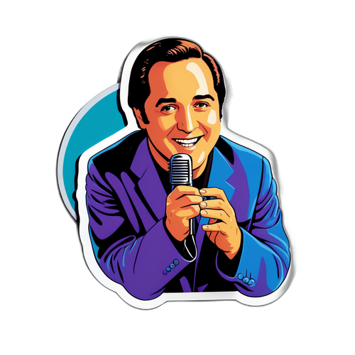 Vibrant klistremerke av Neil Sedaka fra 1960-tallet