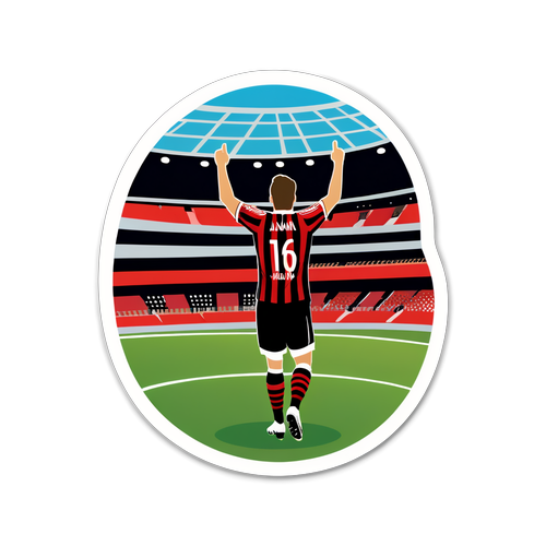 Nálepka fotbalu - vzrušení ze zápasu Janov - AC Milan