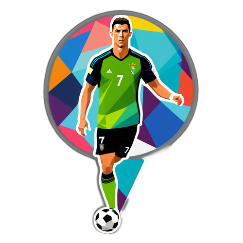 Minimalist klistremerke av en fotball med geometriske former