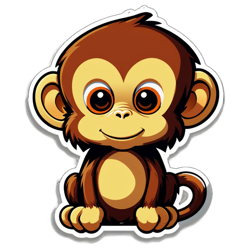 Unleash the Cuteness: This Adorable Monkey Sticker Will Brighten Your Day!