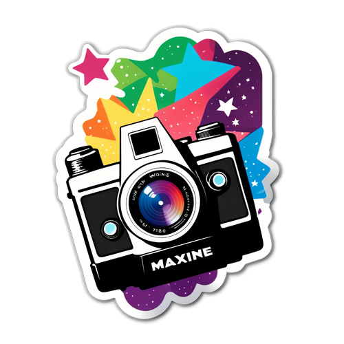 MaXXXine Sticker na May Retro Camera: Ang Dramaticong Enerhiya ng Sine!