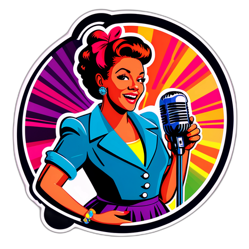 סטיקר נוסטלגי של זמרת מפורסמת