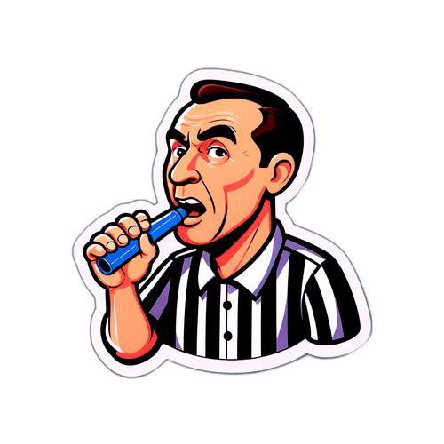 ผู้ตัดสินการ์ตูนที่เป่าเสียงนกหวีด