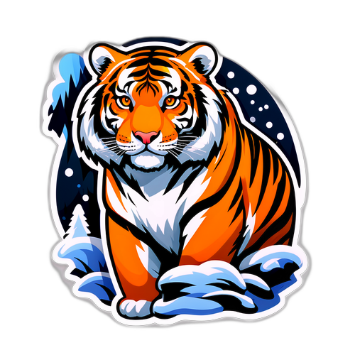 冬季动物和谐共生贴纸