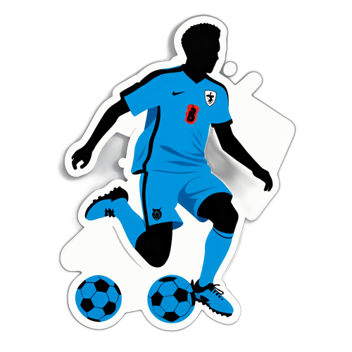 Stiker Siluet Elkan Baggott Bermain Sepak Bola