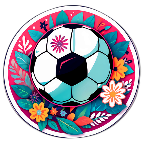 Futbol Topu ve Çiçek Motifleri