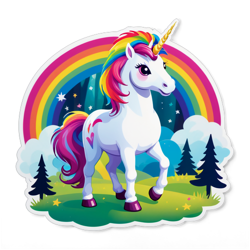 Magical Unicorn in Mystical Forest