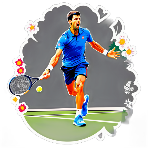 Djokovic în Acțiune pe Terenul de Tenis