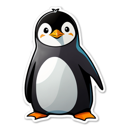 Armed Penguin Illustration Sticker
