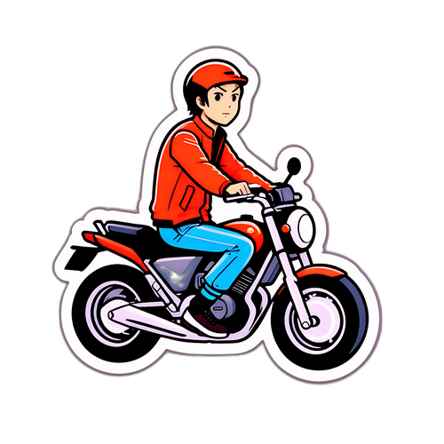 バイクに乗るユースケ・クボズカ