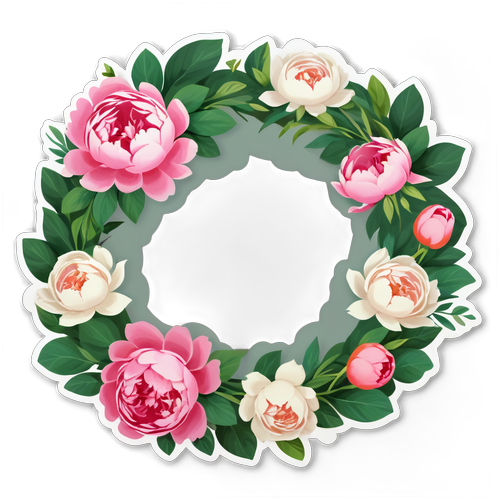 Floral Wreath with Roses and Peonies
