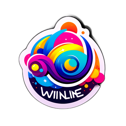 Яркая наклейка с логотипом Winline
