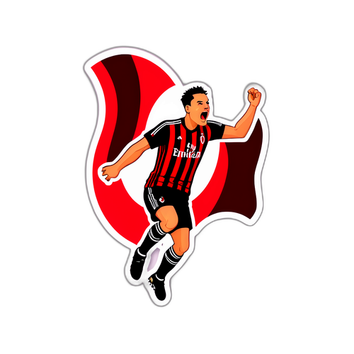 Sticker về khoảnh khắc fan xúc động với cờ AC Milan