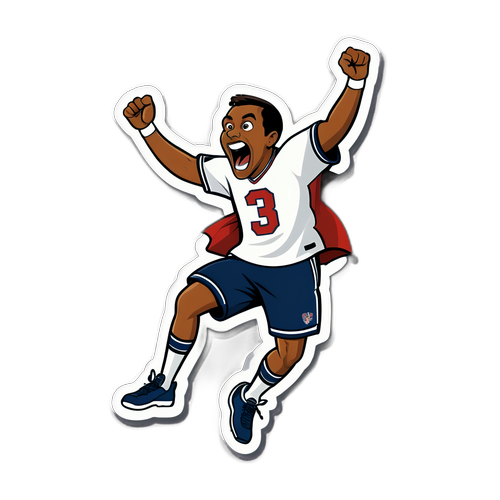 Adesivo divertido de um fã do Boston River pulando de alegria após um gol