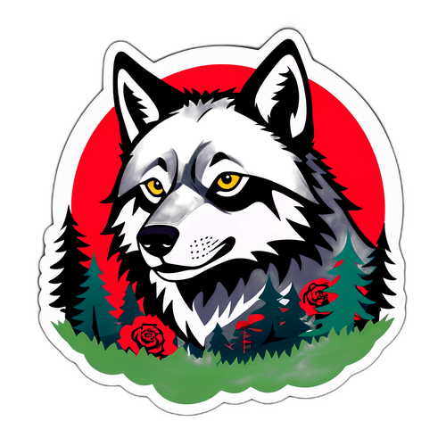 T-paita, joka yhdistää Manchester Unitedin ja luonnon kauneuden, kuten suden