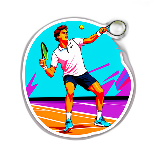 Sticker av Taylor Fritz i serve