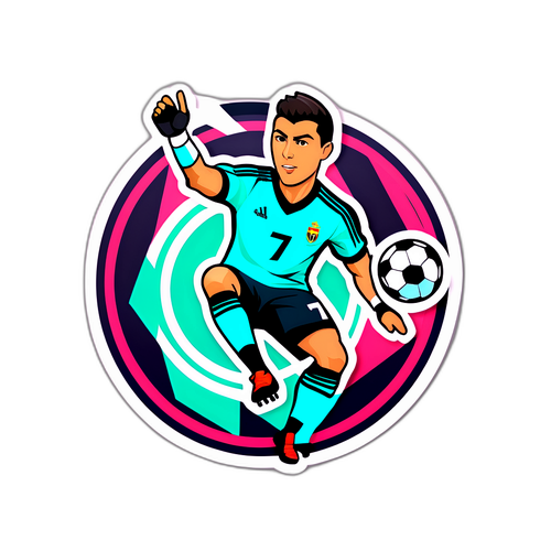 Adesivo CR7 Marcando um Gol