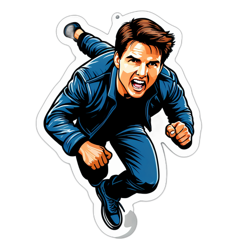 Ilustracja stylizowana Tom Cruise w akcji