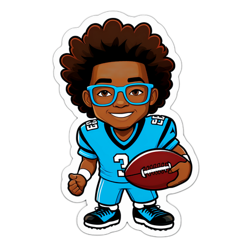 Whimsical Football Character Sticker
