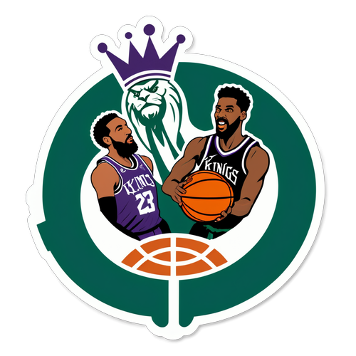 Logo ng Celtics at Kings na Pinaghalong Nakalaro ng Basketbol