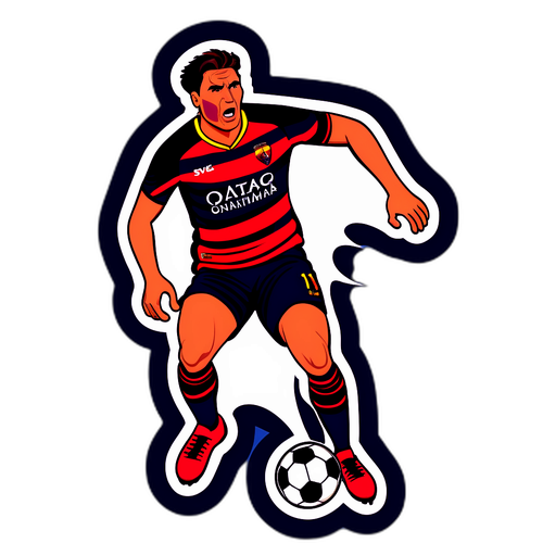 Ilustrație cu jucător de fotbal de la Roma și Genoa
