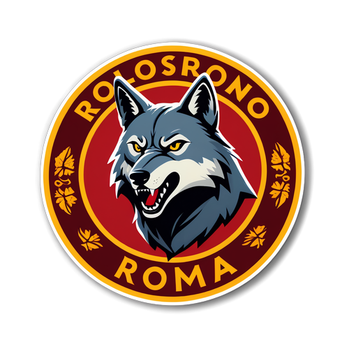 Desain Stiker Simbol Serigala AS Roma dengan 'Giallorossi Passion'