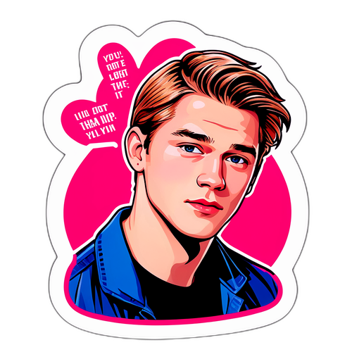 Sticker med Joe Alwyn och en berömd filmcitat om kärlek