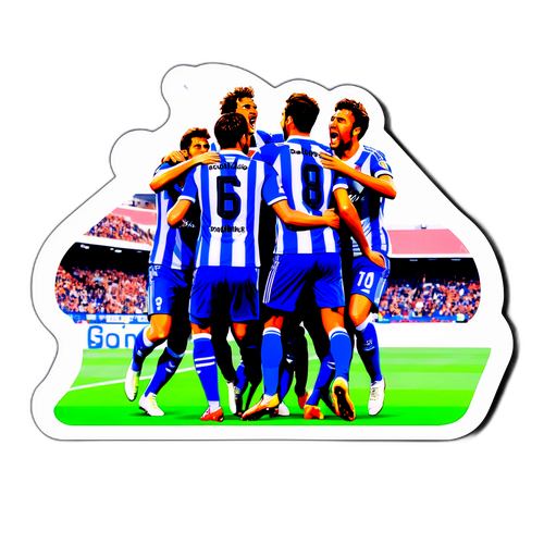 Pemain Real Sociedad Merayakan Gol