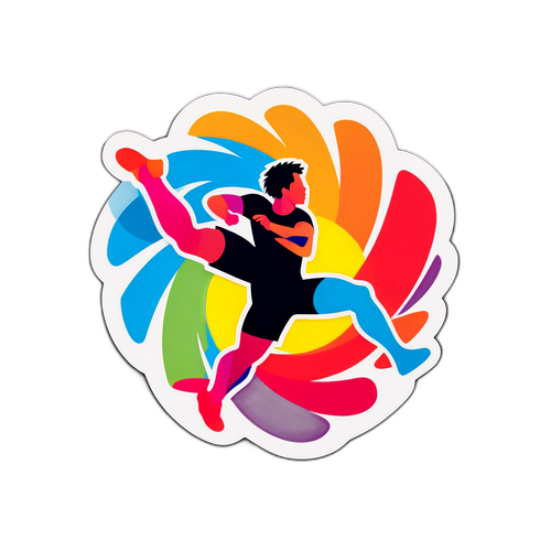 Autocolante cu un picior stilizat, reprezentând conceptul de 'lovitură'