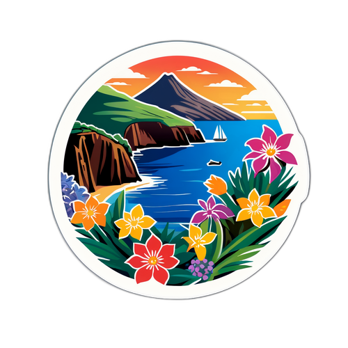 Farbenfrohes Madeira Sticker