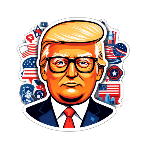 Гумористичний портрет Трампа в стильних окулярах