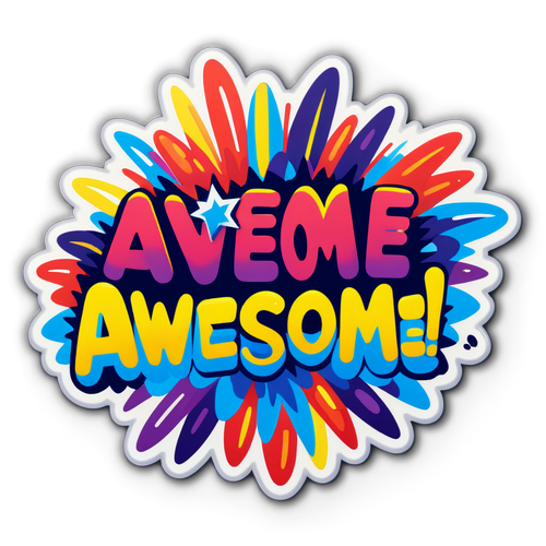 Festive Fireworks 'AWESOME!' Sticker