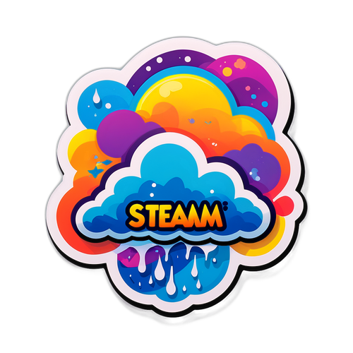Színes "Steam" logó matrica