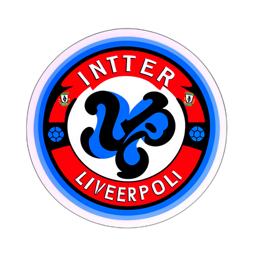 Sticker ng Inter at Liverpool na Magkaugnay