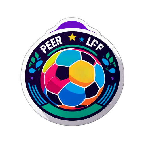 Diseño colorido del logo de LPF con un balón de fútbol