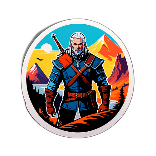 Autocollant mettant en avant des personnages iconiques de The Witcher saison 5