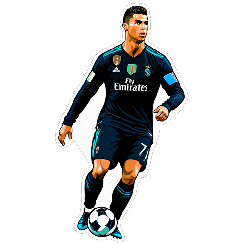 Ronaldo na hřišti s fotbalovým míčem