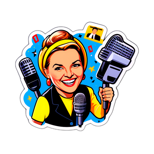 Fröhlicher Aufkleber von Barbara Schöneberger