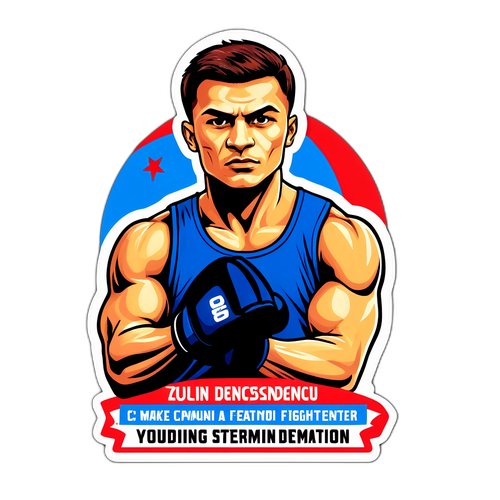 Sticker cu Cătălin Zmărăndescu - Forța și Determinarea Tinerilor Luptători