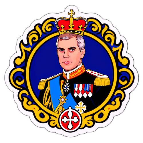Regal klistermärke av prins Andrew