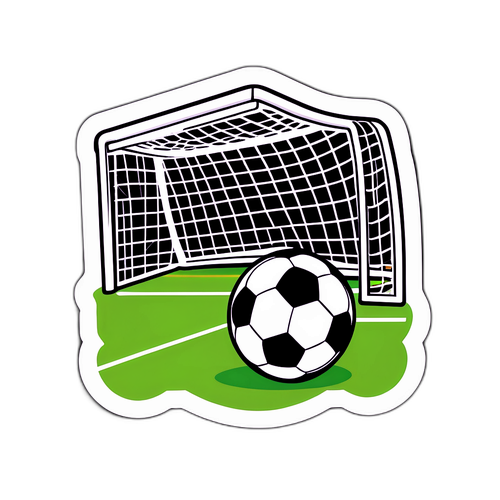 Fodboldmål med bolden på vej ind