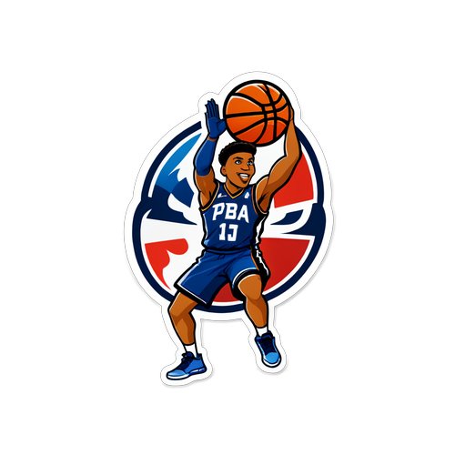 Sticker na may Basketball at Logo ng PBA