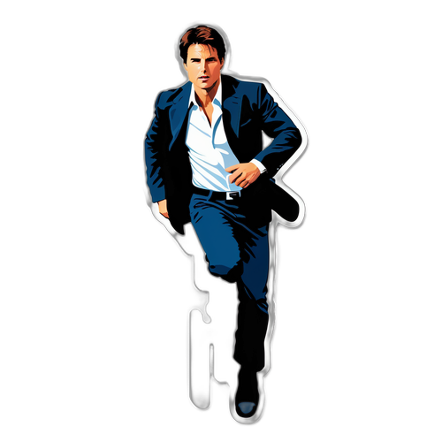 Minimalistische Silhouet van Tom Cruise