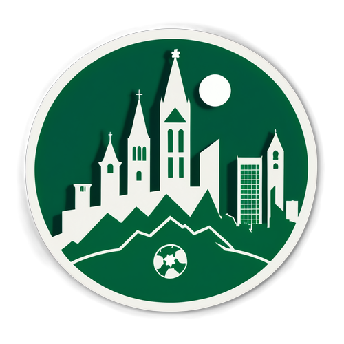 Sticker Skyline von St. Gallen mit Teamlogo von FC St. Gallen