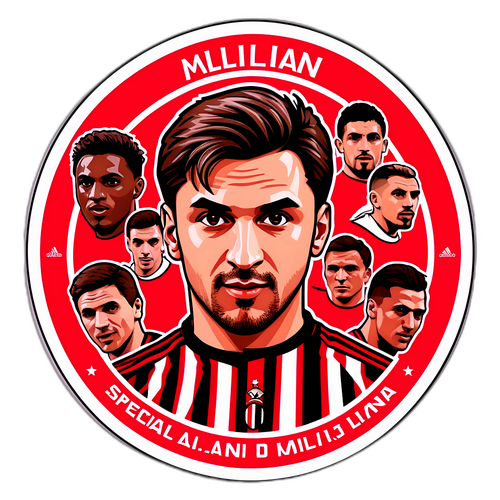 Speciális AC Milan szurkolói matrica kedvenc játékosok portréival