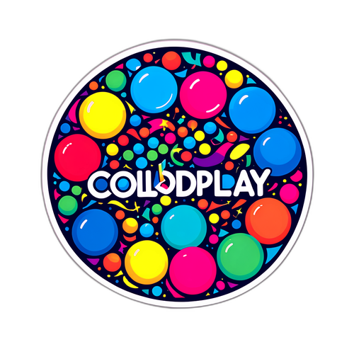 Coldplay logó színes golyókkal