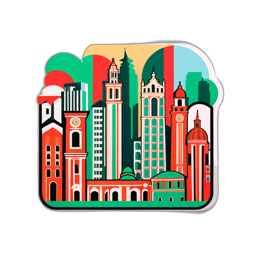 Lombardia ikonikus épületei modern grafikában